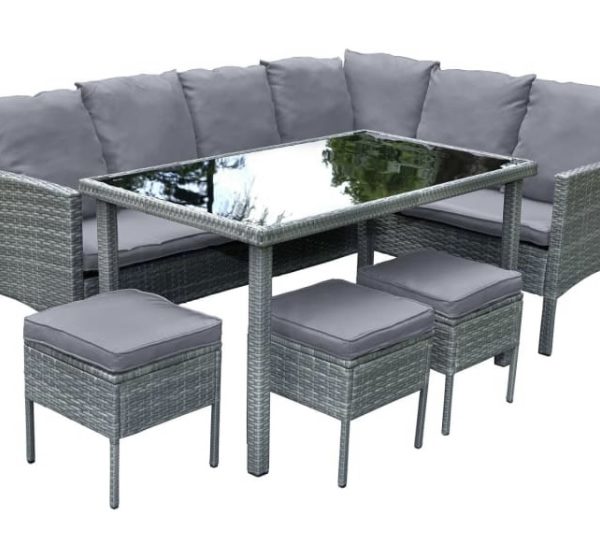 SORRENTO LARGE RATTAN EFFECT DINING SET