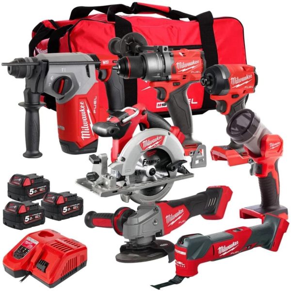 (£800 cash alt) Milwaukee 18V 7 Piece Cordless Kit